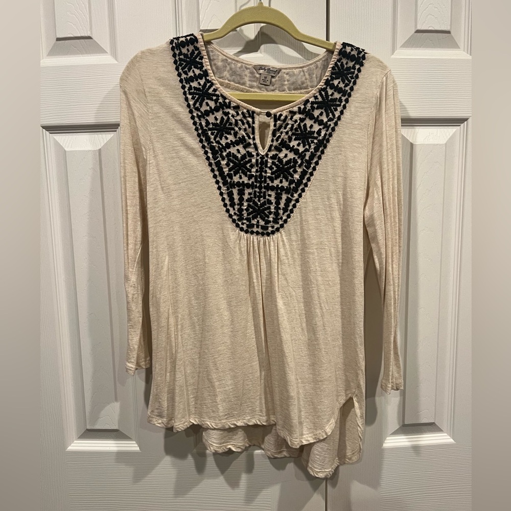 Lucky brand embroidered knit top